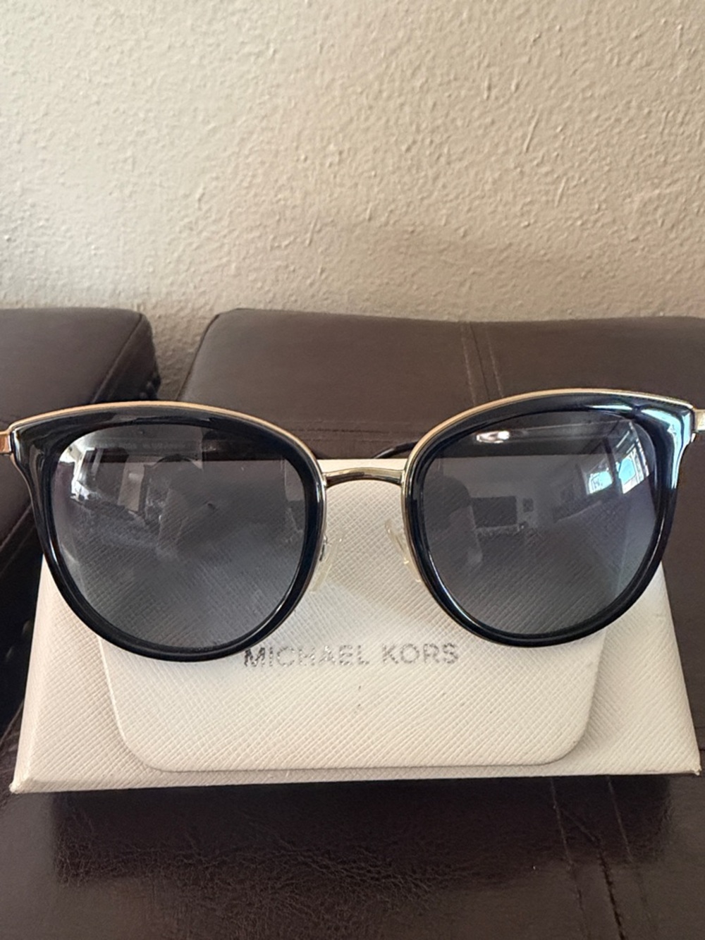 Michael Kors Black and Gold Cat Eye Sunglasses - Picture 1 of 5
